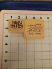 Lot 2 HALLOWEEN PHRASE WORDS Rubber Stamp Creepy Frightening Horrible Scary Help