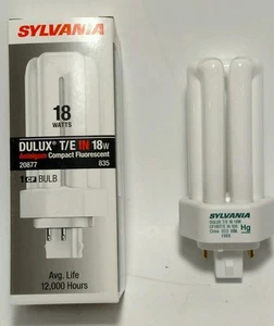 (10) CF18DT / 835 Sylvania Dulux T/E IN 18W GX24q-2 Base Fluorescent Bulbs 20877 - Picture 1 of 3