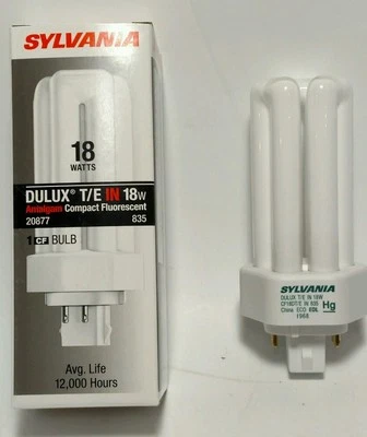 (10) CF18DT / 835 Sylvania Dulux T/E IN 18W GX24q-2 Base Fluorescent Bulbs 20877 - Image 1 of 3