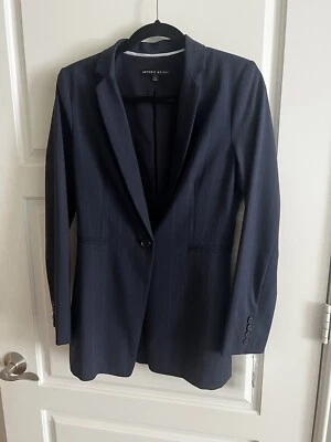 Blazer Antonio Melani Mujer Talla 2 Rayas Azul Marino Marfil Forrado Un Botón Chaqueta Nuevo con Etiquetas Foto 1 de 4