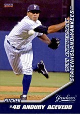 2014 Staten Island Yankees Choice #1 Andury Acevedo Dominican Republic DR Card