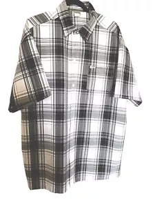 Camicia CalTop uomo XL nera bianca a quadri con bottoni manica corta Chicano Lowrider - Foto 1 di 5