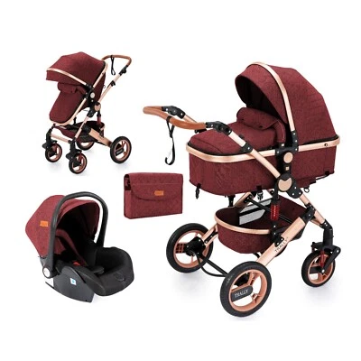 Trally® 3in1 Kombi-Kinderwagen  Buggy Reisebuggy & Auto-Babyschale Red-Edition - Bild 1 von 4