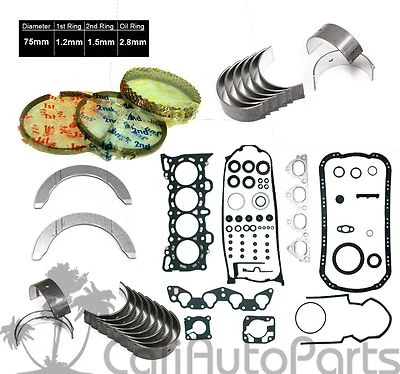 92-95 Honda Civic EX Del Sol Si V-Tec 1.6 SOHC D16Z6 Juntas Anillos *KIT DE RE-ANILLO* Foto 1 de 4