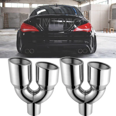 Para Mercedes-Benz CLA250 Doble 2.5" Entrada 3.5" Salida 9.5" Puntas de escape cuádruples 2X Foto 1 de 4
