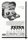 Pubblicita' 1941 Zeiss Umbral Lenti Sole Occhiali Sole Luce Neve Meccanoptica
