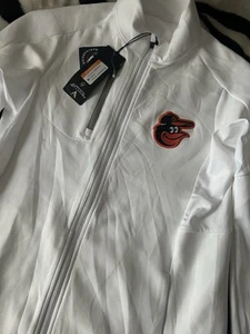 Women's Baltimore Orioles Antigua White Logo Generation Full-Zip Jacket Size M - Picture 1 of 5