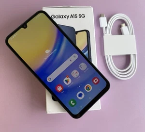 New Samsung Galaxy A15 SM-A156U 5G 128GB Blue Black (T-Mobile) Smartphone - Picture 1 of 5