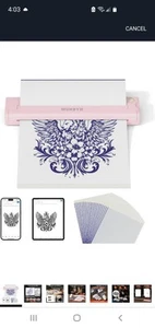 MUNBYN Tattoo Stencil Printer Wireless Thermal Tattoo Printer 20 Transfer Paper - Picture 1 of 4