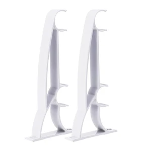 2 Pcs Curtain Rod Holder Rail Support Brackets for Pole Drape Double Drapery - Picture 1 of 6