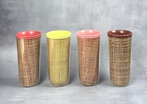 1950er VINTAGE MID CENTURY MODERN JACKLEINEN KUNSTSTOFF MEHRFARBIG HOHE BECHER 0142 - Bild 1 von 6