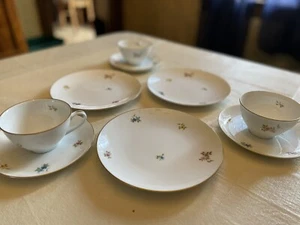 Okura Toen Cup & Saucer Set of 3 w/7.5” Luncheon Salad Plates-Japan - Picture 1 of 7