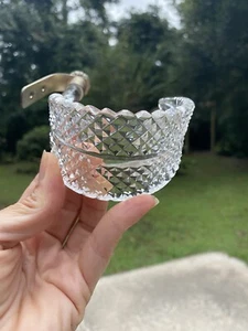 Antique Waterford Tieback Curtain Tie Back Glass 5.75" Clear Silver - Only One - Picture 1 of 9