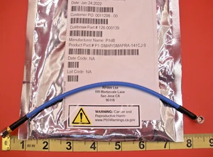 P1dB P1-SMAP/SMAPRA-141CJ-9 Cable RF Assembly Coax SMA Male 9" Right Angle RFMW - Picture 1 of 5