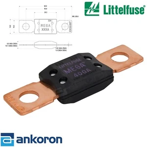 Genuine Mega ® 400A Fuse Littelfuse 32V High Current Fuses Dual battery - Picture 1 of 6