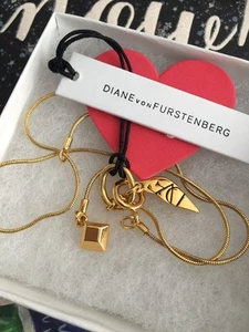 Diane von Furstenberg Halskette 22" lang 18K vergoldet gutes Geschenk NEU 78 $ - Bild 1 von 12