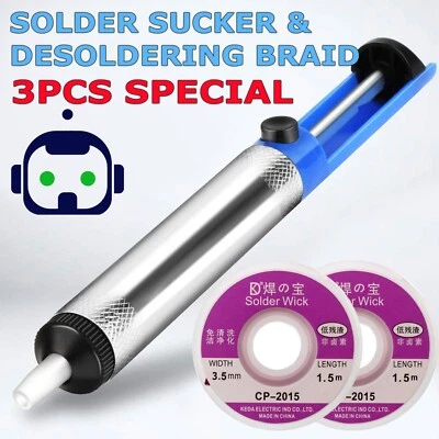 MINIDUINO 2PC 3.5mm 1.5M Desoldering Braid Solder Sucker Remover Wick Wire Repair Tool