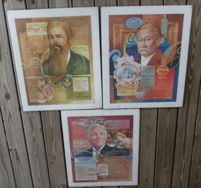 Set of 3 1980s Limited Ed Coca Cola Posters-Renee Faure-Pencil Signed & Numbered - Image 1 of 4