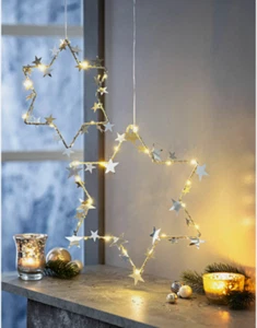 Weltbild Design LED-Hängedeko "Sternenzauber" 2er Set Deko LED Timerfunktion - Bild 1 von 5