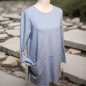 Pure J Jill Collection Shirt Tunic Women's Size S Fit M 40" Bust Blue Pockets - Picture 1 of 8