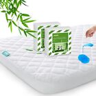 Bamboo Pack N Play Mattress Pad Cover Soft Quilted Waterproof Protector 2 Pack