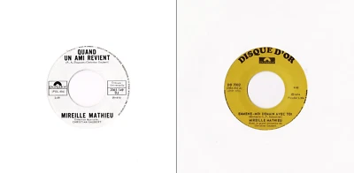 MIREILLE MATHIEU ''QUAND UN AMI REVIENT/EMMENE-MOI...'' 2 Rares Canada Promos 45 Foto 1 de 4