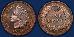 INDIAN CENT 1901 CAC PR 64 UNDER GRADE COLORFUL TONED WOW COIN - Picture 1 of 5