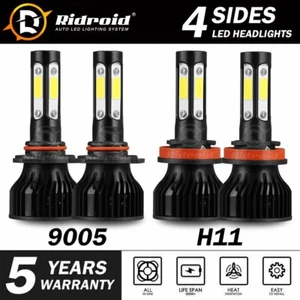 RIDROID LED Headlight Bulbs Conversion Kit 9005 H11 High Low Beam Bright White - Bild 1 von 12