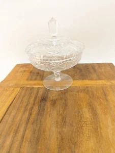 Vintage Lead Cut Crystal Covered Pedestal Candy Dish - Picture 1 of 6