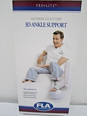 Suporte de tornozelo FLA Prolite 3D branco/cinza {escolha o tamanho e o lado} - Imagem 1 de 3