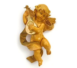 Vintage Fontanini Simonetti Cherub Angel Mandolin Depose Italy 8.5" Wall Hanging - Picture 1 of 5