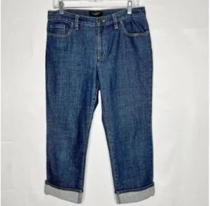 Talbots Woman’s Capri’s Jeans size 6 Cuff Bottom Med. Wash Flap Back Pockets - Bild 1 von 7