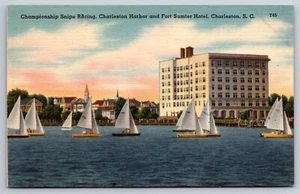 Snipe Racing in Charleston Harbor, Charleston SC Vintage Postcard - Picture 1 of 2