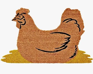 ❀ Fußmatte Huhn Kokosmatte Türmatte Kokos 75 cm Esschert Fußabtreter PVC #KRU - Bild 1 von 4
