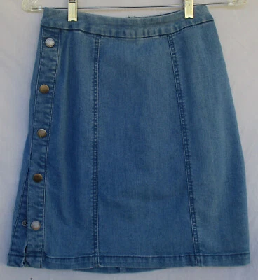 Minifalda vaquera RACHEL ROY azul frontal a presión XS para mujer Foto 1 de 4