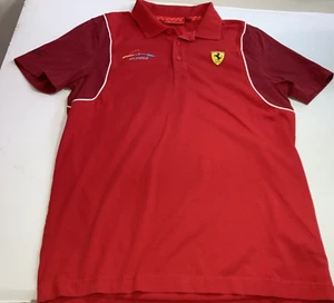 Ferrari Alonso Santander Polo Shirt Red Men's Sz M - Picture 1 of 12
