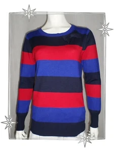 A - ausgefallener Pullover gestreift dreifarbig Strick Christina Gr. M / L - Bild 1 von 5