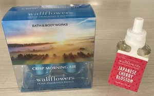 B&BW - 3 WALLFLOWER REFILLS - 2 Crisp Morning Air & 1 Japanese Cherry Blosom - Picture 1 of 3