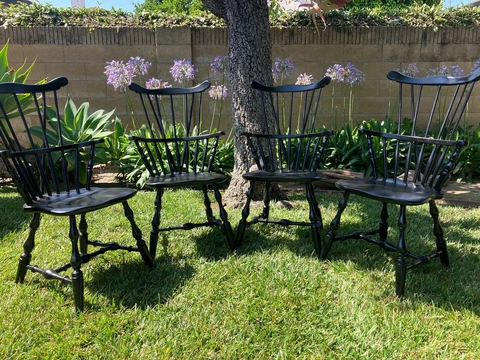 Set of 4 Antique Windsor Chairs Wooden Great Condition - LOCAL P/U Cover