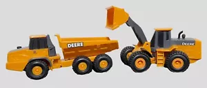 John Deere Diecast Construction Front Loader and 6-Wheel Dump Truck 1:50 by ERTL - Picture 1 of 12