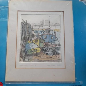 Fred Fielder original etching print hand coloured plate. BROADSTAIRS signed - Picture 1 of 5