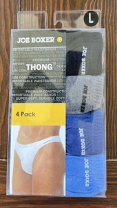 NEW Joe Boxer Mens Thong Underwear Size Large 36/38 4 Pairs 100% Cotton - Picture 1 of 2