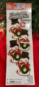 Fibre Craft Liberty Bell Snowman Ornament Kit Vintage Makes 4 Creative Hands - Picture 1 of 2