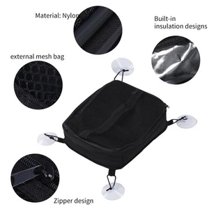 Portable Insulated Cooler Bag with Suction Cup Lightweight Nylon Ice Storage - Picture 1 of 12
