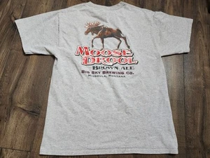 Mens M Big Sky Brewing Co Moose Drool T Shirt Double Sided Missoula - Picture 1 of 5