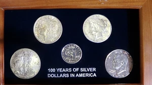 Juego de 100 años de dólares de plata americanos Morgan Peace Silver Eagle Eisenhower - Imagen 1 de 3