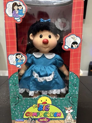 Sofá grande cómodo 1996 Molly 14" muñeca de vinilo Playmates vestido azul hilo pelo vintage Foto 1 de 4