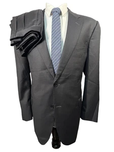 JOS. A. Traje BANK SIG GOLD Para Hombres Negro Lana Plisado 2 piezas 44L Chaqueta 36x31 Pantalón - Imagen 1 de 13