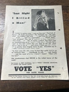 C 1938 Last night I Killed a man drink driving alcohol drink ephemera Melbourne - Picture 1 of 4