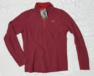 The North Face Women Tech Glacier 1/4 Zip Fleece Pullover Red Medium NWT - Picture 1 of 5